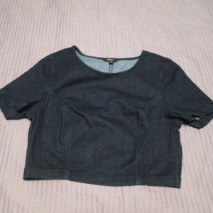 Guess Short Sleeve Denim Crop Top